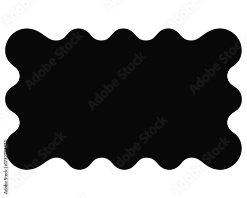 Wavy Edged Black Rectangle Design