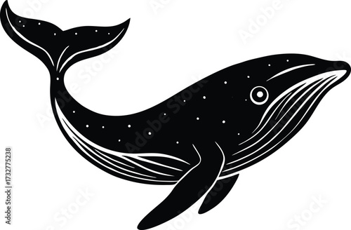 Whale Breaching Silhouette | Ocean Wildlife Vector Illustration