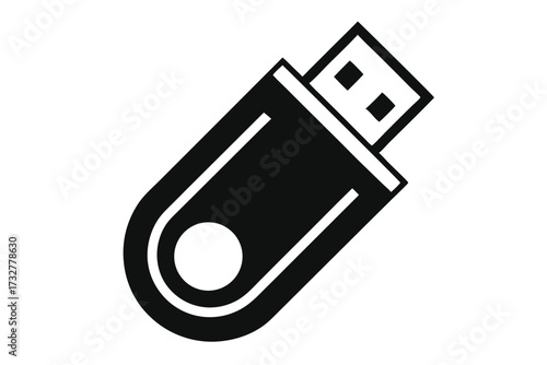 Black and white USB drive for data storage and backup purposes
