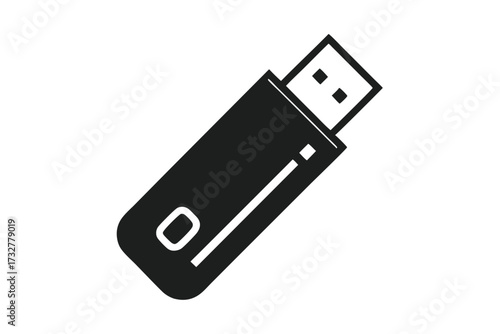 Black USB flash drive shows a simple design, perfect for data storage solution