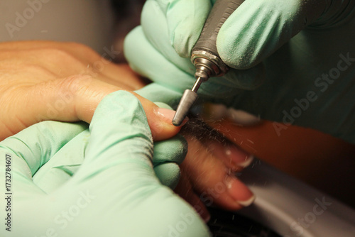 Nail polishing with electric drill