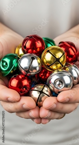 Christmas Bells in Hands.
