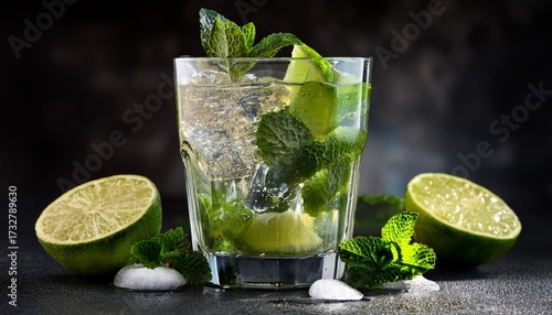 Wallpaper Mural Traditional Mojito On Dark Background Torontodigital.ca
