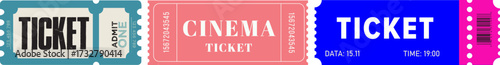 Cinema and concert tickets vector pack