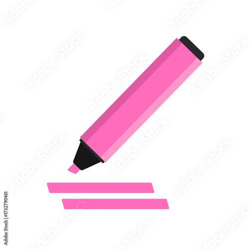 Colorful marker pen. Highlighter pencil for school or kids