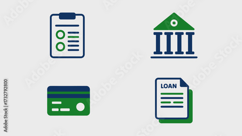 Set of finance and banking icons vector glyph design elements for business and personal finance applications isolated on white background