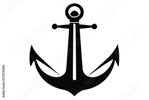 Nautical simplicity shows through the monochrome anchor design on a clean white background