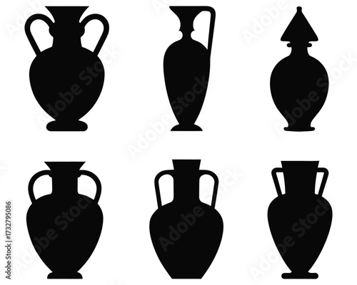 Ancient Amphorae Silhouette Collection