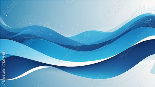 Abstract blue wave background design with flowing lines and light effects
