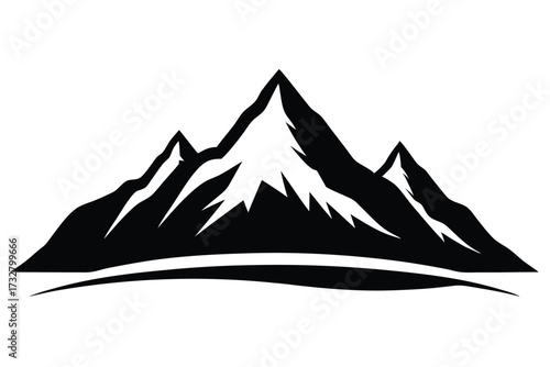 Majestic mountain peaks showcase impressive height and rugged terrain, creating a natural and striking landscape