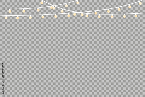Christmas and Holiday Garland Lights Border