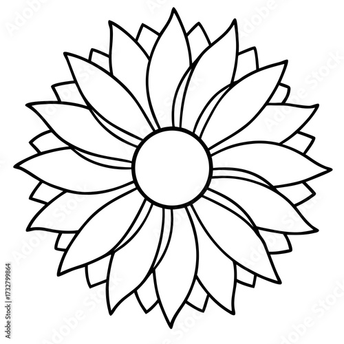 Abstract vector illustration of a stylized flower or floral pattern design with leaf elements