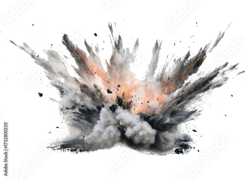 PNG Photo of a large explosion with smoke and debris fire destruction destructive.