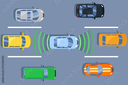 Carro com GPS e navegação por satélite - carro autônomo