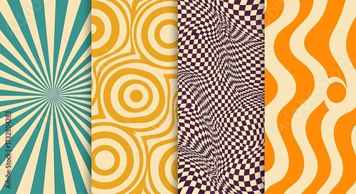 Retro Psychedelic Backgrounds with Groovy Patterns.