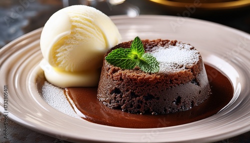Mi Cuit Chocolat Pana Cotta Marbre Crumble Et Glace Vanille