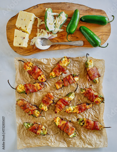 jalapeno poppers stuffed with cream cheese and wrapped in bacon