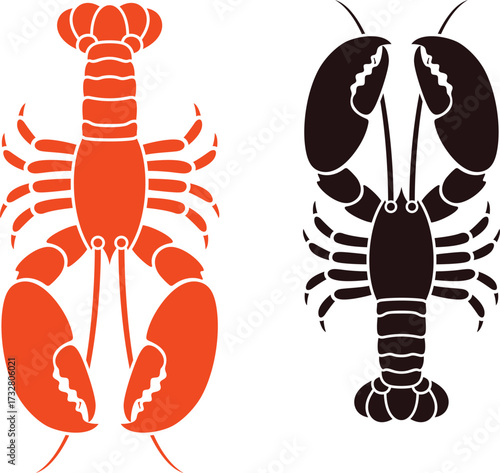 Lobster logo. Isolated lobster on white background