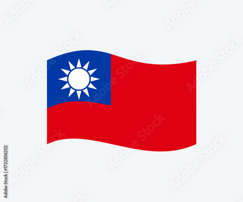 Waving flag of Taiwan. Taiwan flag icon vector design and illustration.

