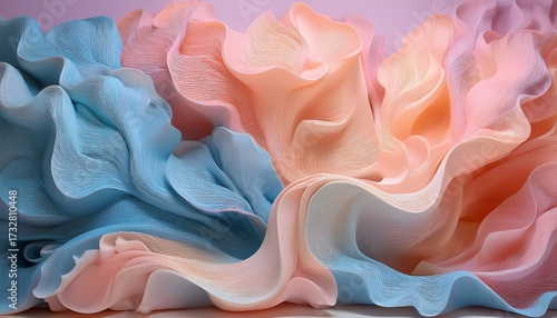 Wallpaper Mural Colorful Abstract Formation Resembling Organic Growth In A Soft Ethereal Style With Pastel Hues Creating A Serene Atmosphere Torontodigital.ca