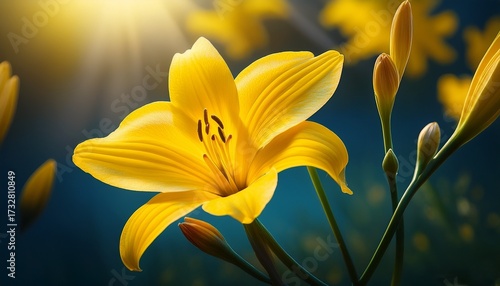 Wallpaper Mural Bright Yellow Citronellla Lily Flower Shot From Below Torontodigital.ca