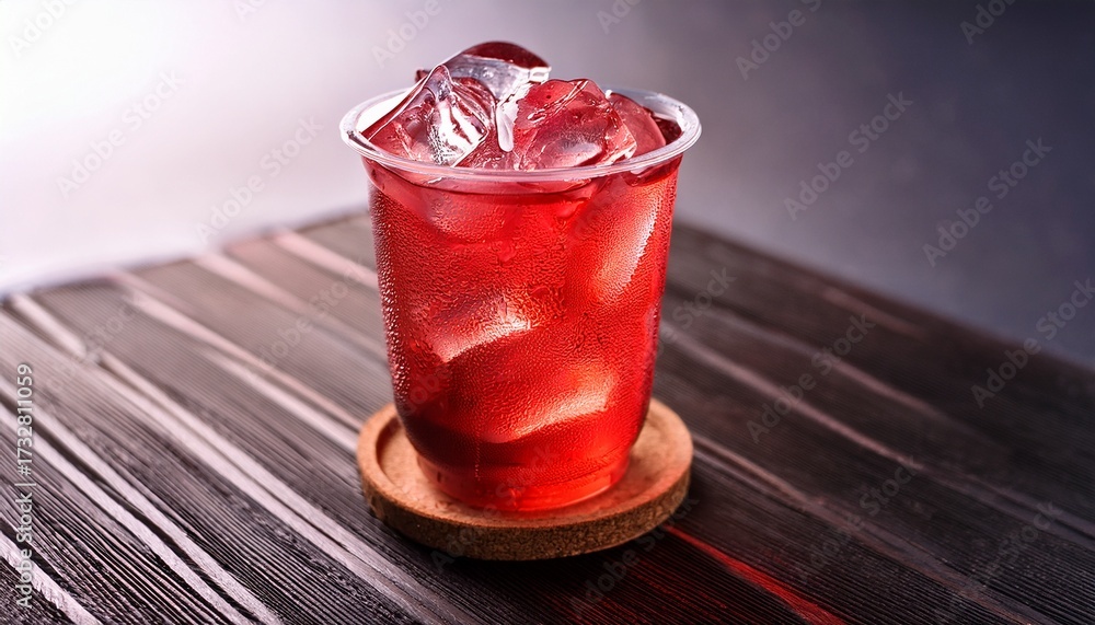 custom made wallpaper toronto digitalRefreshing Red Iced Drink In Clear Cup With Ice Cubes Beverage Cold Thirst Summer Chill