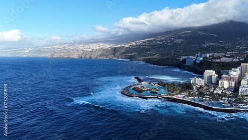 survol de Puerto de la Cruz, Tenerife, Îles Canaries, Espagne