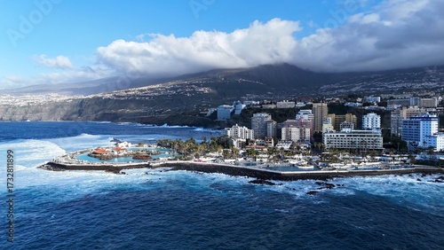 survol de Puerto de la Cruz, Tenerife, Îles Canaries, Espagne