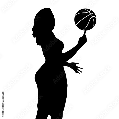 Mujer con balón de baloncesto
