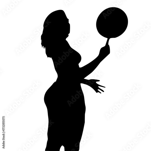 Cuadro en lienzo mujer con balon