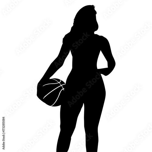 Mujer con balón de baloncesto