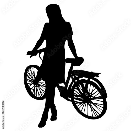 mujer con bicicleta