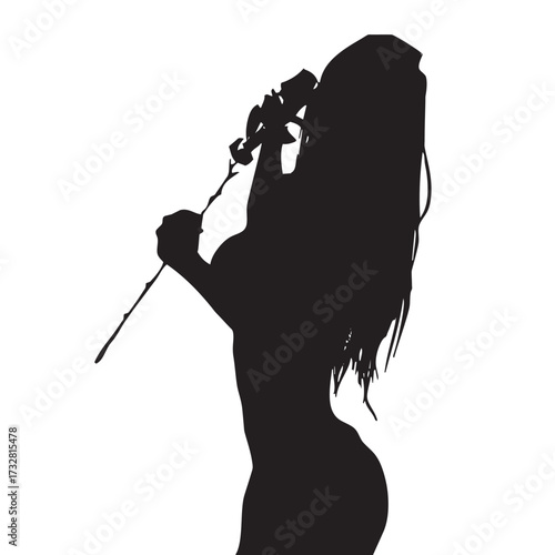 Mujer con flor en San Valentín