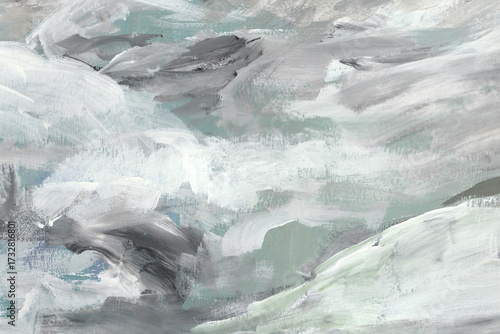 Abstract winter snow background with gouache. Hand painted backdrop.