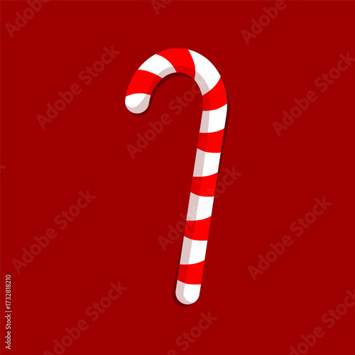 Simple Christmas candy: striped red and white sugar cane