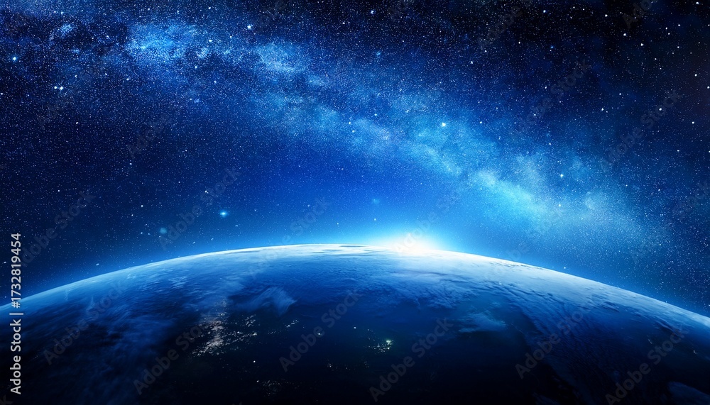 Obraz premium Blue Planet In Beautiful Space