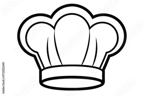 Black and white chef hat shows bakery profession clearly through this symbolic outline