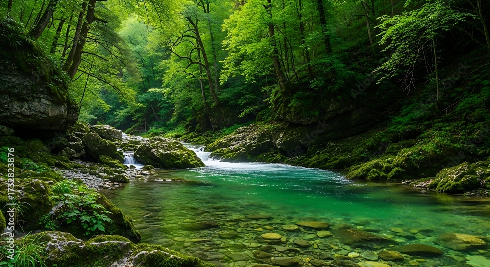 Obraz premium Serene Forest Stream.