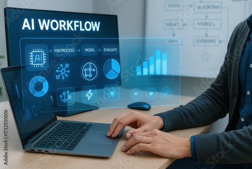 Ai workflow optimization enhancing business efficiency through data processing office environment digital content professional viewpoint