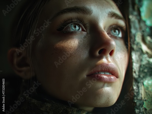 Close-up of a young person ...