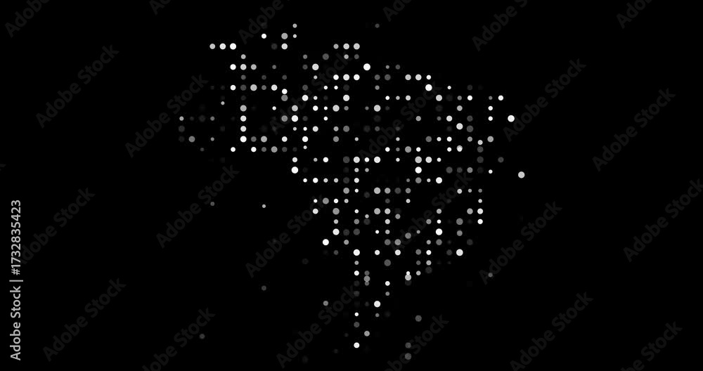 Brazil map created with generative spheres สต็อกวิดีโอ | Adobe Stock