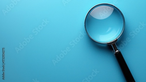 Wallpaper Mural Magnifying glass on blue background; research, investigation concept; website banner Torontodigital.ca