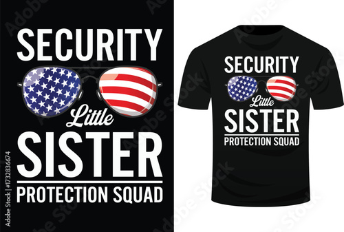 Little Sister Protection Squad Funny Big Brother Security Svg Design