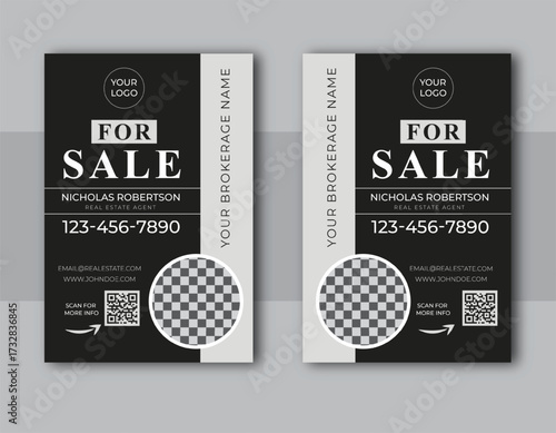 Real Estate Company For Sale Sign Vector