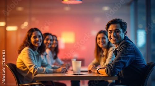 Business office with blurred people casual wear, with blurred background