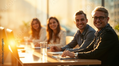 Business office with blurred people casual wear, with blurred background