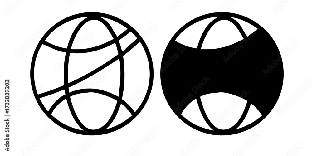 Fototapeta premium Black and white abstract background vector illustration with a basketball globe icon design