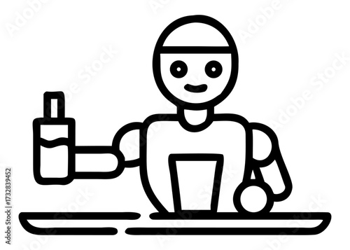 Fun cartoon illustration of a man with a beer bottle, a vector character design for people