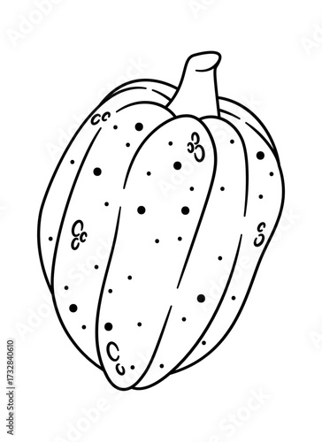 Black-and-white gourd autumn pumpkin design