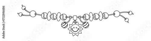 Beaded bracelet with sun medallion